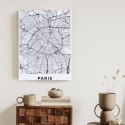 Plakat Wieloczęściowy Ulice Paryża Z Lotu Ptaka - Plan Rama Aluminiowa Z Passe-Partout Kolor Srebrny
