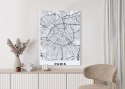 Plakat Wieloczęściowy Ulice Paryża Z Lotu Ptaka - Plan Rama Aluminiowa Z Passe-Partout Kolor Srebrny