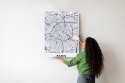 Plakat Wieloczęściowy Ulice Paryża Z Lotu Ptaka - Plan Rama Aluminiowa Z Passe-Partout Kolor Srebrny