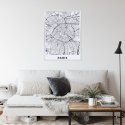 Plakat Wieloczęściowy Ulice Paryża Z Lotu Ptaka - Plan Rama Aluminiowa Z Passe-Partout Kolor Srebrny