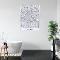 Plakat Wieloczęściowy Ulice Paryża Z Lotu Ptaka - Plan Rama Aluminiowa Z Passe-Partout Kolor Srebrny