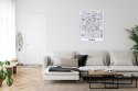 Plakat Wieloczęściowy Ulice Paryża Z Lotu Ptaka - Plan Rama Aluminiowa Z Passe-Partout Kolor Srebrny