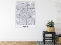 Plakat Wieloczęściowy Ulice Paryża Z Lotu Ptaka - Plan Rama Aluminiowa Z Passe-Partout Kolor Srebrny