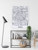 Plakat Wieloczęściowy Ulice Paryża Z Lotu Ptaka - Plan Rama Aluminiowa Z Passe-Partout Kolor Srebrny