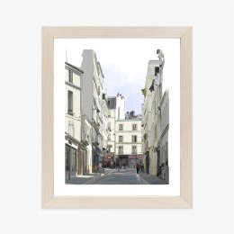 Plakat Wieloczęściowy Uliczka Przy Montmartre W Paryżu Rama Drewniana Z Passe-Partout Kolor Naturalny