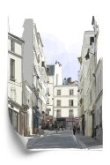 Plakat Wieloczęściowy Uliczka Przy Montmartre W Paryżu Rama Drewniana Z Passe-Partout Kolor Naturalny