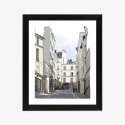 Plakat Wieloczęściowy Uliczka Przy Montmartre W Paryżu Rama Drewniana Z Passe-Partout Kolor Naturalny