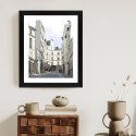 Plakat Wieloczęściowy Uliczka Przy Montmartre W Paryżu Rama Drewniana Z Passe-Partout Kolor Naturalny