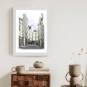 Plakat Wieloczęściowy Uliczka Przy Montmartre W Paryżu Rama Drewniana Z Passe-Partout Kolor Naturalny