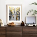 Plakat Wieloczęściowy Uliczki Paryża I Wieża Eiffla - Obraz Olejny Rama Drewno Kolor Naturalny