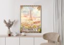 Plakat Wieloczęściowy Widok Z Tarasu Na Malowniczy Paryż Rama Drewno Kolor Naturalny