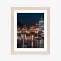 Plakat Wieloczęściowy Tiber Most I Kopuła Watykanu Rama Drewniana Z Passe-Partout Kolor Naturalny