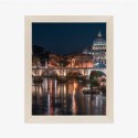 Plakat Wieloczęściowy Tiber Most I Kopuła Watykanu Rama Drewniana Z Passe-Partout Kolor Naturalny