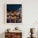 Plakat Wieloczęściowy Tiber Most I Kopuła Watykanu Rama Drewniana Z Passe-Partout Kolor Naturalny