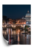 Plakat Wieloczęściowy Tiber Most I Kopuła Watykanu Rama Drewniana Z Passe-Partout Kolor Naturalny