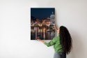Plakat Wieloczęściowy Tiber Most I Kopuła Watykanu Rama Drewniana Z Passe-Partout Kolor Naturalny