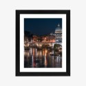 Plakat Wieloczęściowy Tiber Most I Kopuła Watykanu Rama Drewniana Z Passe-Partout Kolor Naturalny