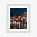 Plakat Wieloczęściowy Tiber Most I Kopuła Watykanu Rama Drewniana Z Passe-Partout Kolor Naturalny