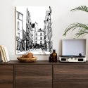 Plakat Wieloczęściowy Uliczka Przy Montmartre W Paryżu - Szkic Rama Drewniana Z Passe-Partout Kolor Naturalny