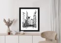 Plakat Wieloczęściowy Uliczka Przy Montmartre W Paryżu - Szkic Rama Drewniana Z Passe-Partout Kolor Naturalny