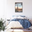 Plakat Wieloczęściowy Widok Na Wieżę Eiffla Z Mostu Bir Hakeim Rama Aluminiowa Kolor Czarny