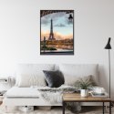 Plakat Wieloczęściowy Widok Na Wieżę Eiffla Z Mostu Bir Hakeim Rama Aluminiowa Kolor Czarny
