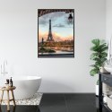 Plakat Wieloczęściowy Widok Na Wieżę Eiffla Z Mostu Bir Hakeim Rama Aluminiowa Kolor Czarny