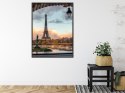 Plakat Wieloczęściowy Widok Na Wieżę Eiffla Z Mostu Bir Hakeim Rama Aluminiowa Kolor Czarny