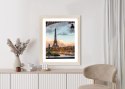 Plakat Wieloczęściowy Widok Na Wieżę Eiffla Z Mostu Bir Hakeim Rama Aluminiowa Kolor Czarny