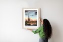 Plakat Wieloczęściowy Widok Na Wieżę Eiffla Z Mostu Bir Hakeim Rama Aluminiowa Kolor Czarny