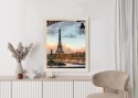 Plakat Wieloczęściowy Widok Na Wieżę Eiffla Z Mostu Bir Hakeim Rama Aluminiowa Kolor Czarny
