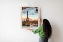 Plakat Wieloczęściowy Widok Na Wieżę Eiffla Z Mostu Bir Hakeim Rama Aluminiowa Kolor Czarny