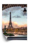 Plakat Wieloczęściowy Widok Na Wieżę Eiffla Z Mostu Bir Hakeim Rama Aluminiowa Kolor Czarny