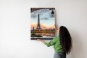 Plakat Wieloczęściowy Widok Na Wieżę Eiffla Z Mostu Bir Hakeim Rama Aluminiowa Kolor Czarny