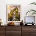 Plakat Wieloczęściowy Widok Na La Rambla W Barcelonie O Zachodzie Słońca Rama Drewniana Z Passe-Partout Kolor Naturalny