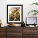 Plakat Wieloczęściowy Widok Na La Rambla W Barcelonie O Zachodzie Słońca Rama Drewniana Z Passe-Partout Kolor Naturalny