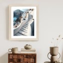 Plakat Wieloczęściowy Urocza Grecka Architektura Na Santorini Rama Drewniana Z Passe-Partout Kolor Naturalny