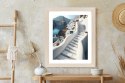 Plakat Wieloczęściowy Urocza Grecka Architektura Na Santorini Rama Drewniana Z Passe-Partout Kolor Naturalny