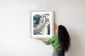 Plakat Wieloczęściowy Urocza Grecka Architektura Na Santorini Rama Drewniana Z Passe-Partout Kolor Naturalny