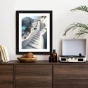 Plakat Wieloczęściowy Urocza Grecka Architektura Na Santorini Rama Drewniana Z Passe-Partout Kolor Naturalny