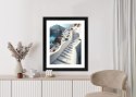 Plakat Wieloczęściowy Urocza Grecka Architektura Na Santorini Rama Drewniana Z Passe-Partout Kolor Naturalny