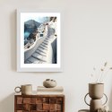 Plakat Wieloczęściowy Urocza Grecka Architektura Na Santorini Rama Drewniana Z Passe-Partout Kolor Naturalny