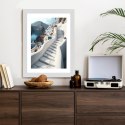 Plakat Wieloczęściowy Urocza Grecka Architektura Na Santorini Rama Drewniana Z Passe-Partout Kolor Naturalny