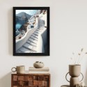 Plakat Wieloczęściowy Urocza Grecka Architektura Na Santorini Rama Drewniana Z Passe-Partout Kolor Naturalny