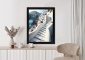 Plakat Wieloczęściowy Urocza Grecka Architektura Na Santorini Rama Drewniana Z Passe-Partout Kolor Naturalny