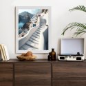 Plakat Wieloczęściowy Urocza Grecka Architektura Na Santorini Rama Drewniana Z Passe-Partout Kolor Naturalny