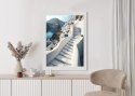 Plakat Wieloczęściowy Urocza Grecka Architektura Na Santorini Rama Drewniana Z Passe-Partout Kolor Naturalny