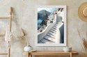 Plakat Wieloczęściowy Urocza Grecka Architektura Na Santorini Rama Drewniana Z Passe-Partout Kolor Naturalny