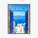 Plakat Wieloczęściowy Widok Na Błękitne Morze Malownicze Santorini Rama Aluminiowa Kolor Czarny