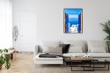 Plakat Wieloczęściowy Widok Na Błękitne Morze Malownicze Santorini Rama Aluminiowa Kolor Czarny